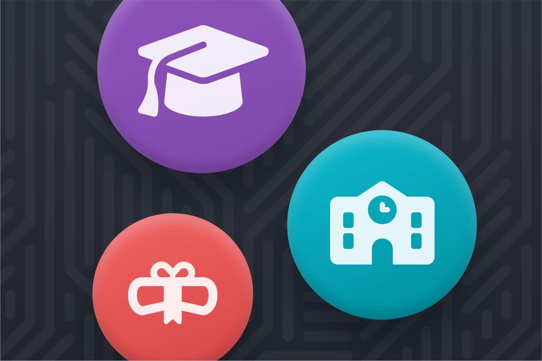 Different icons that are related to schools and education